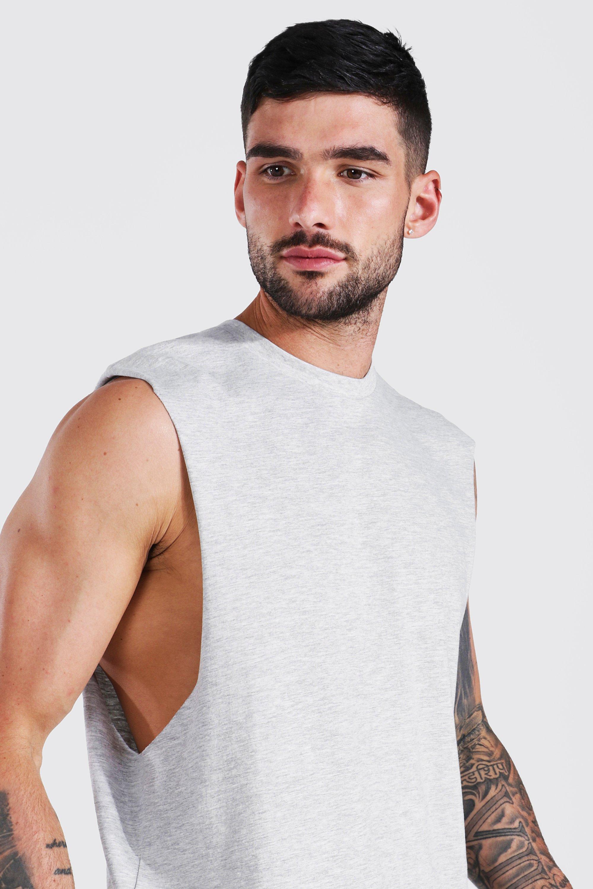 Men s Basic Drop Armhole Tank boohoo